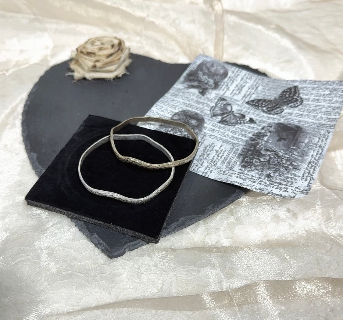 빈티지 웨이브 해머링 팔찌세트 상품이미지1