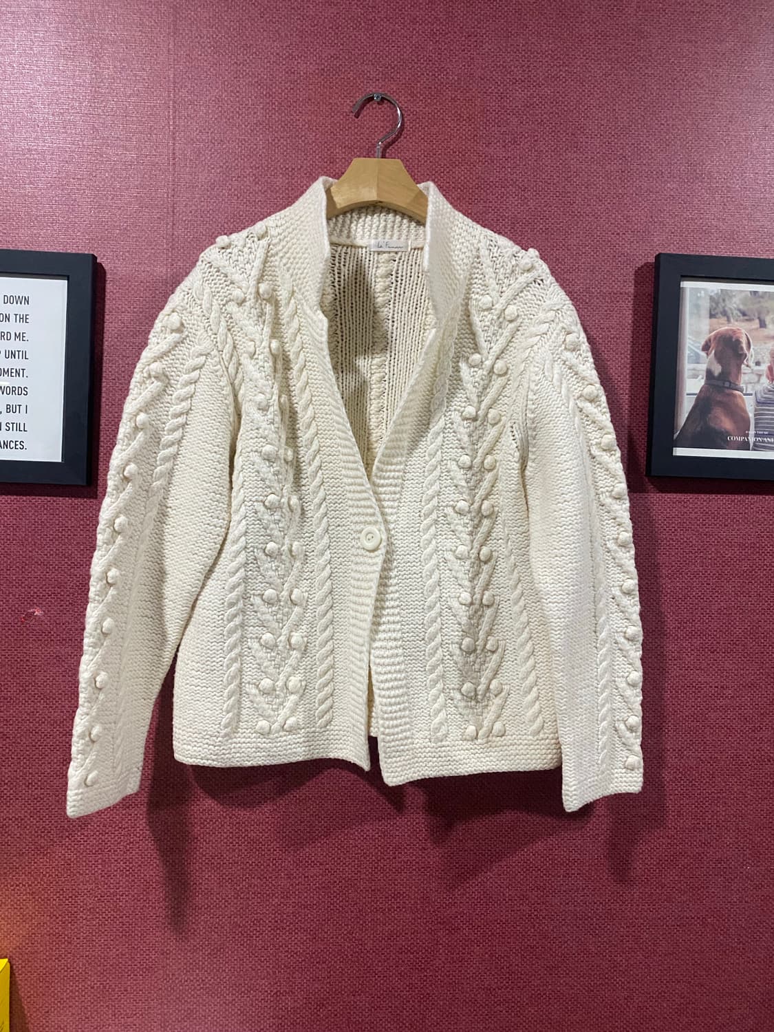 Le F 케이블 니트 가디건 L 아이보리 상품이미지1