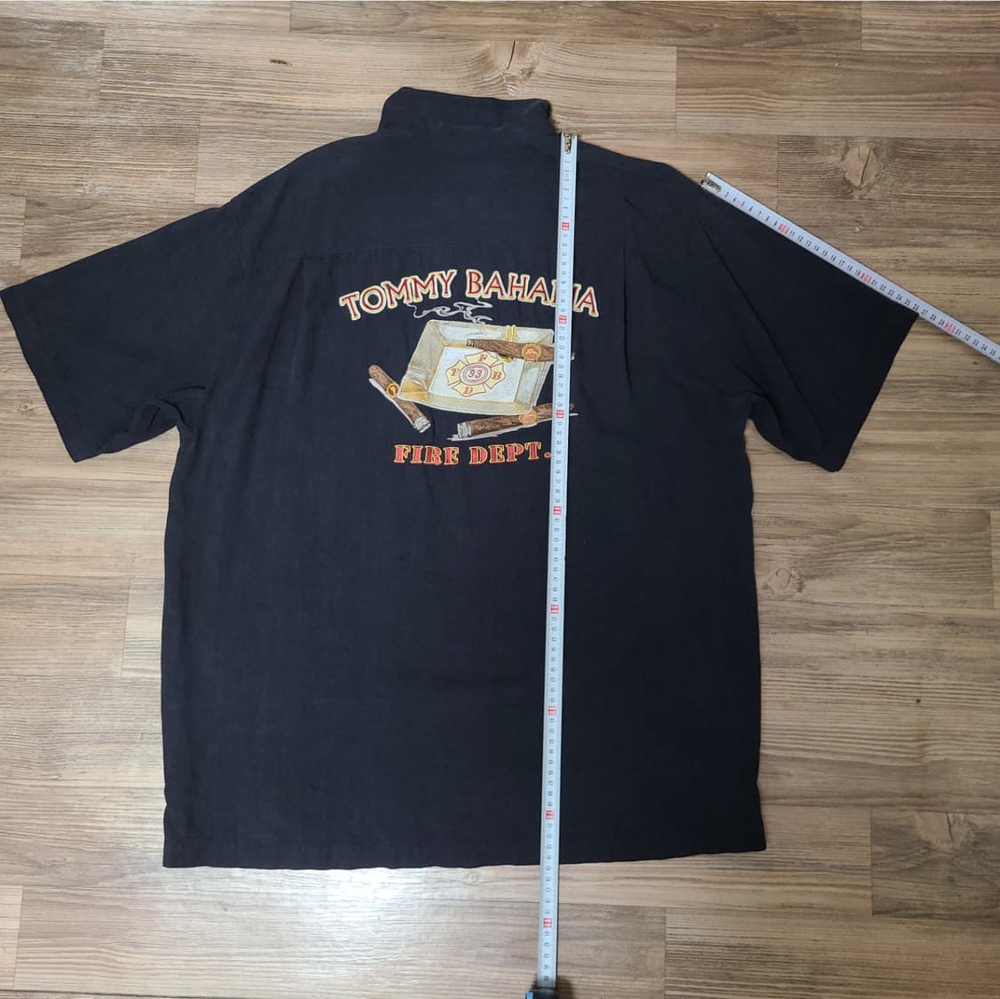 90s 93년 토미 바하마 빈티지 실크 오버핏 블랙 반팔 셔츠 상품이미지10