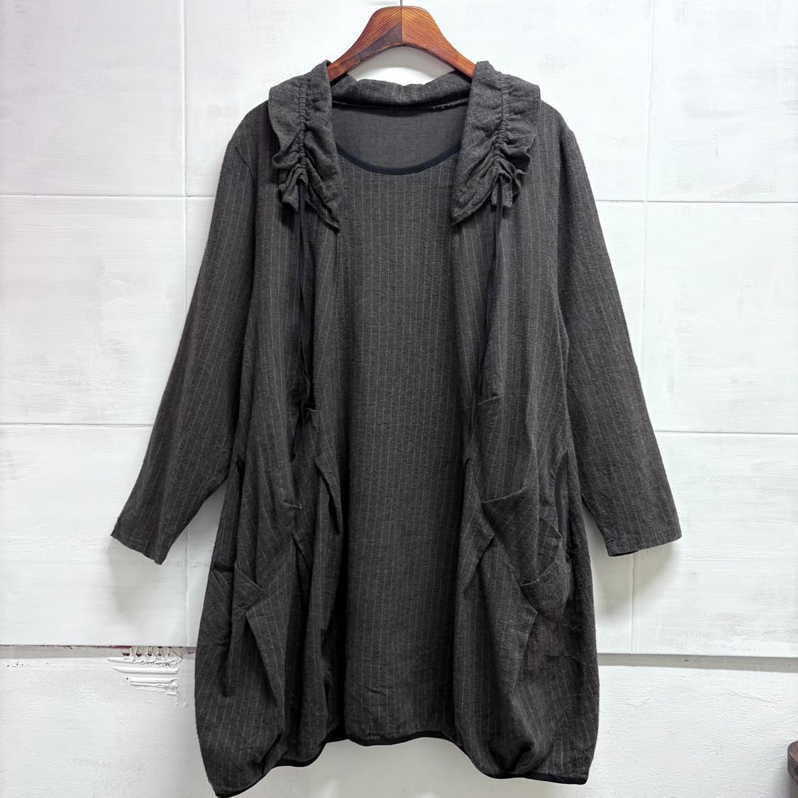 펌킨 스트라이프 벌룬 모리걸 원피스 (JPN) 상품이미지1