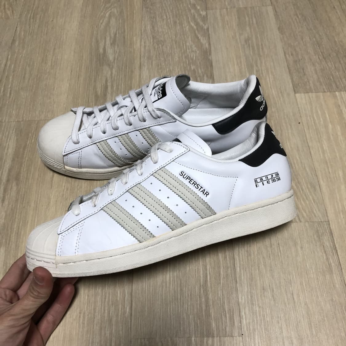 (265) 아디다스 adidas 리얼레더 슈퍼스타 화이트 265 상품이미지1