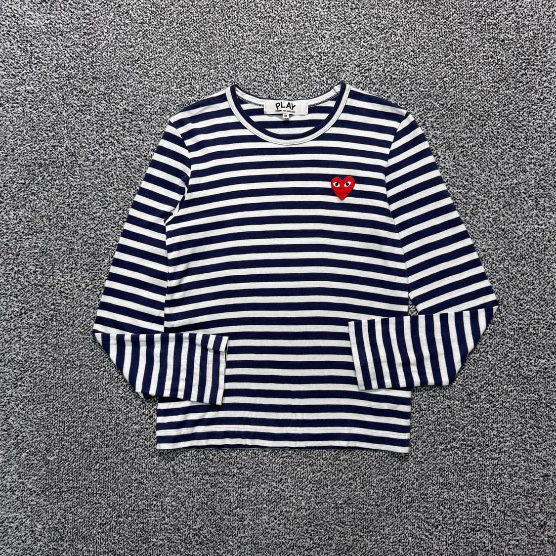 Name : 꼼데가르송 스트라이프 시그니처로고 롱슬리브 :)  상품이미지1