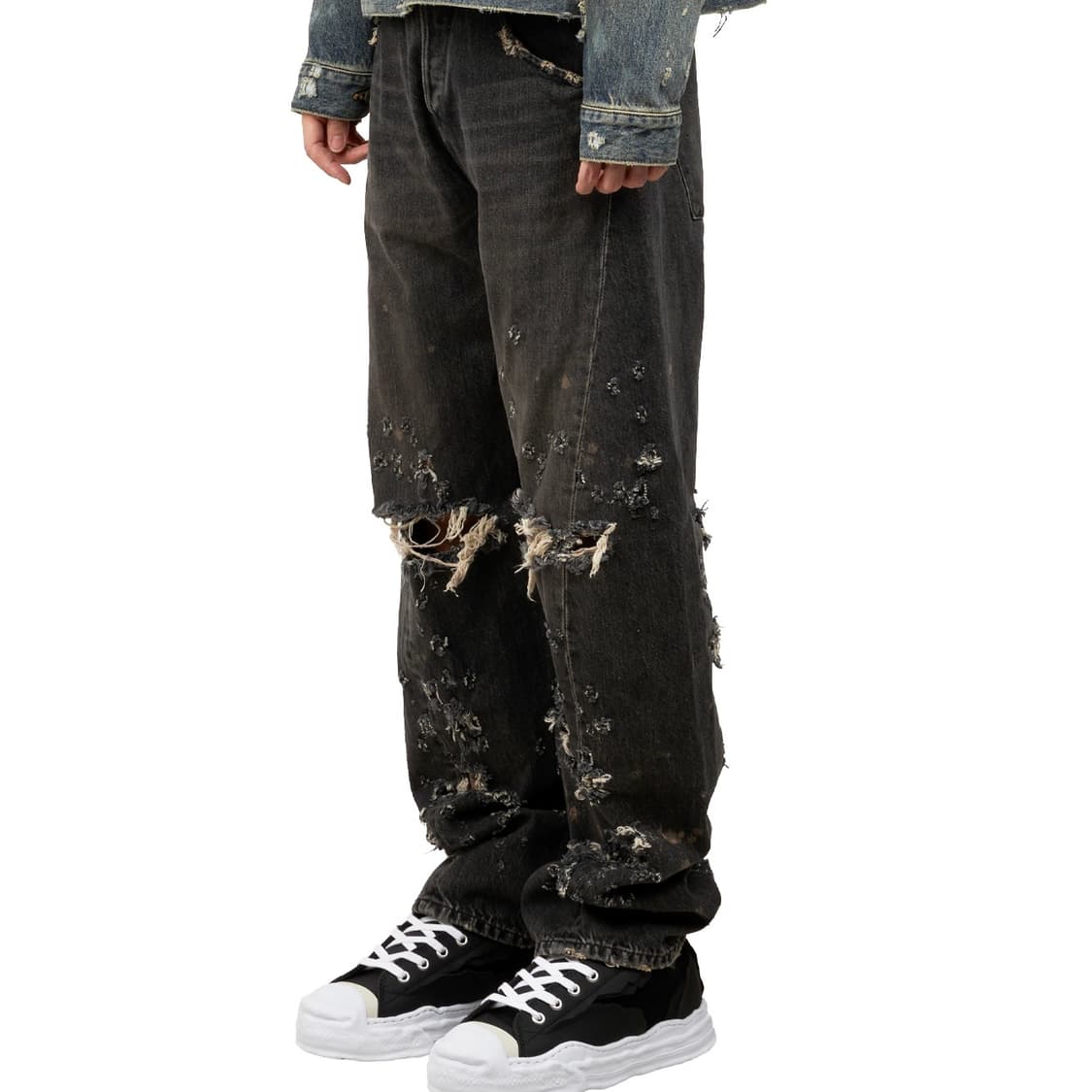 DAIRIKU Super Damage Draping Denim Pants 상품이미지3