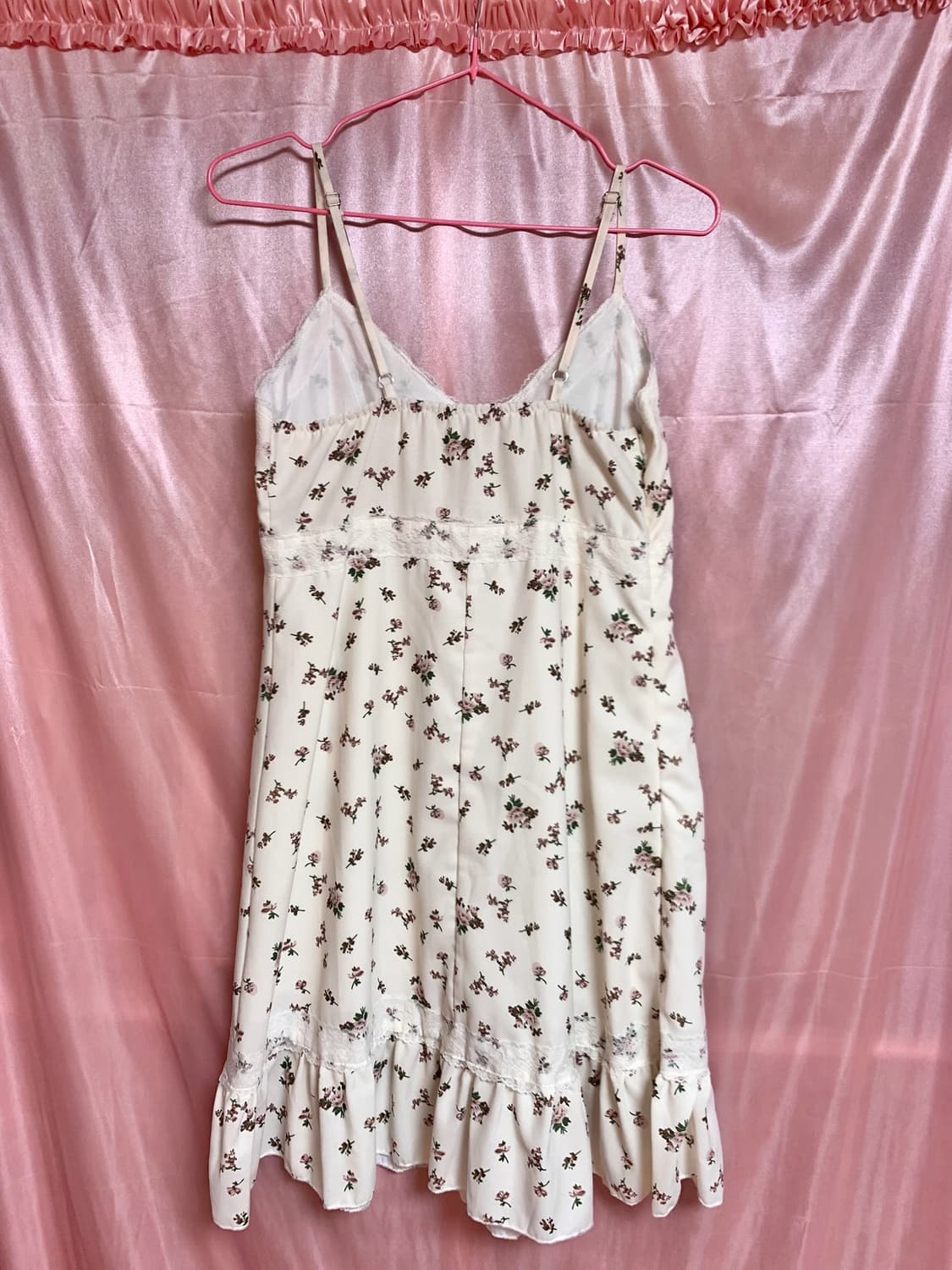 플라워 레이스 끈 원피스 갸루 빈티지 모리 상품이미지2