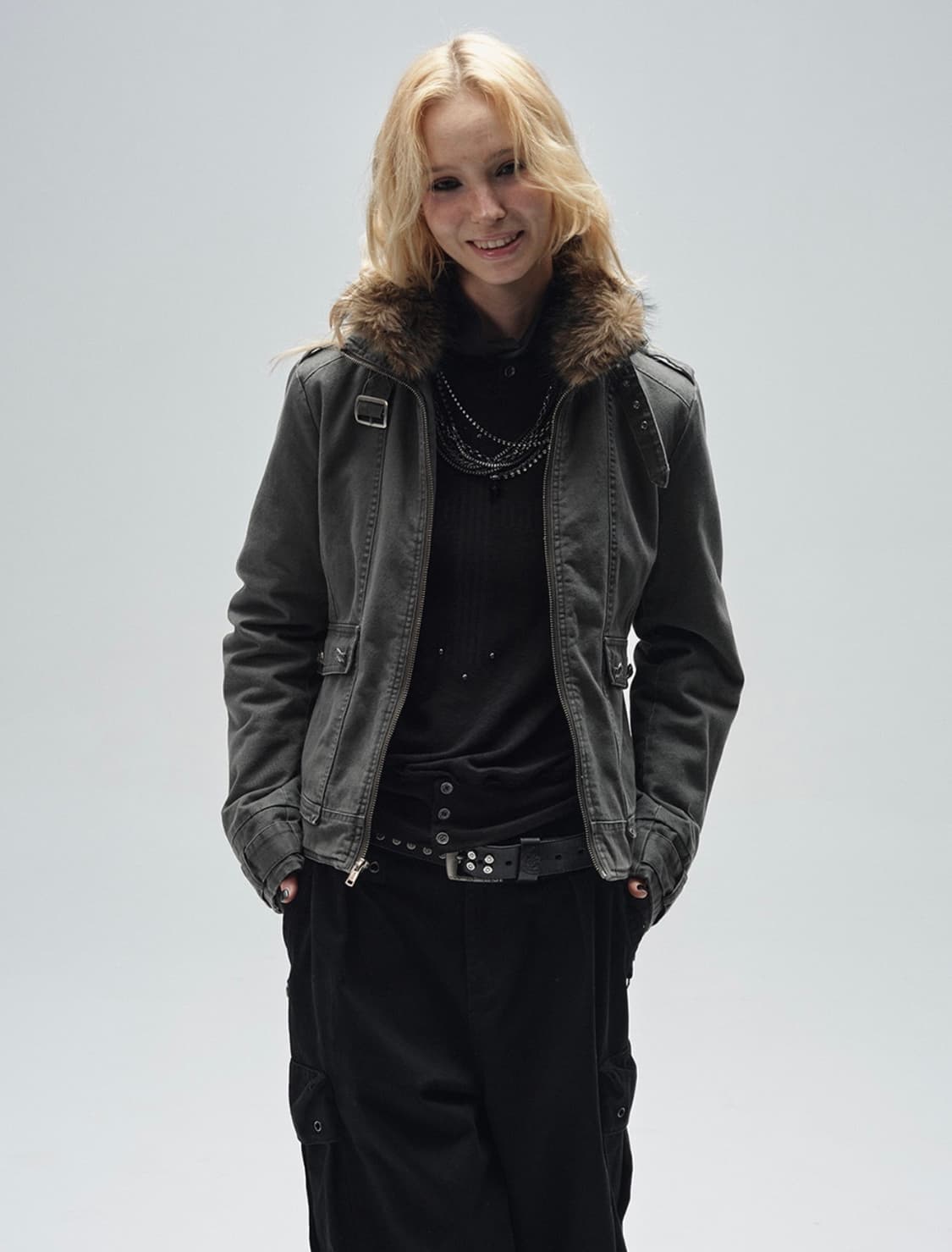 테스트메커니즘 하이넥 워시드 자켓 S 상품이미지3