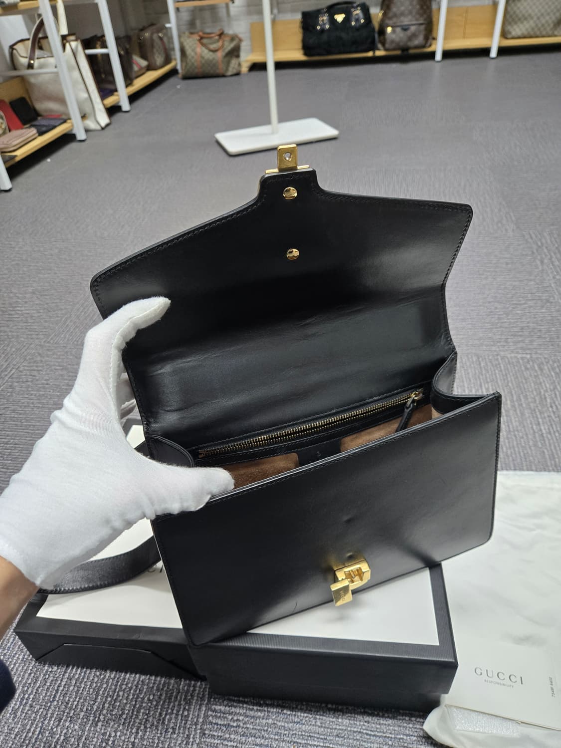 [특가][정품]구찌 실비백 블랙 상품이미지7