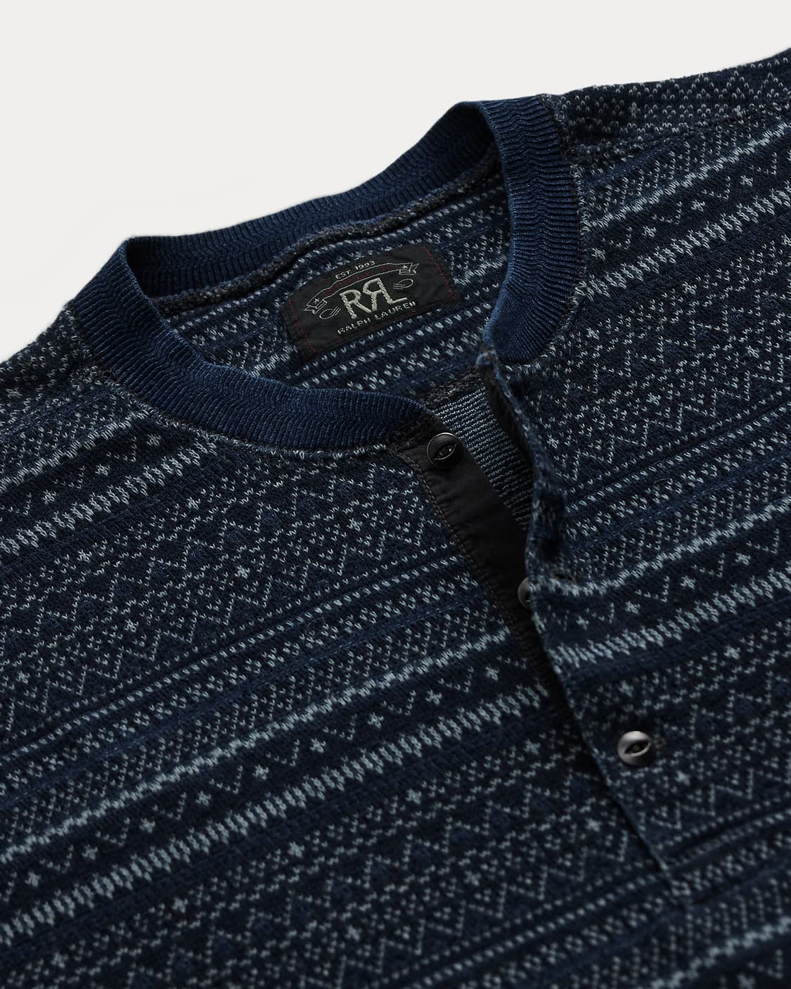 RRL 인디고 자카드 헨리 셔츠 상품이미지3