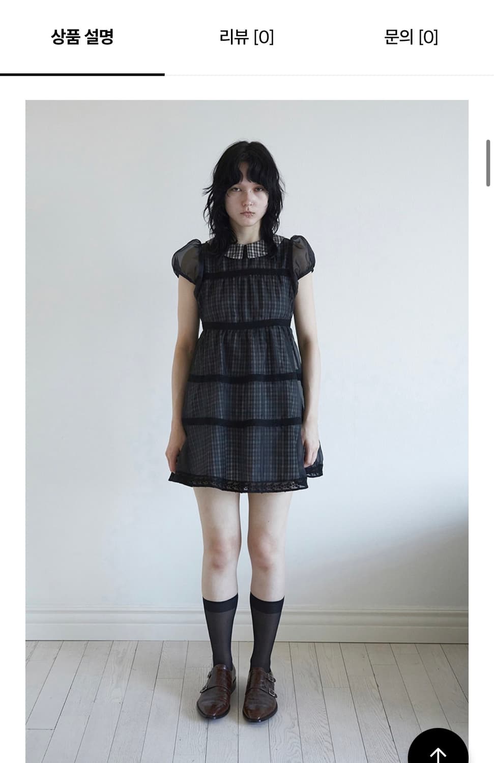 DARED BABYDOLL DRESS IN BLACK CHECK 상품이미지1