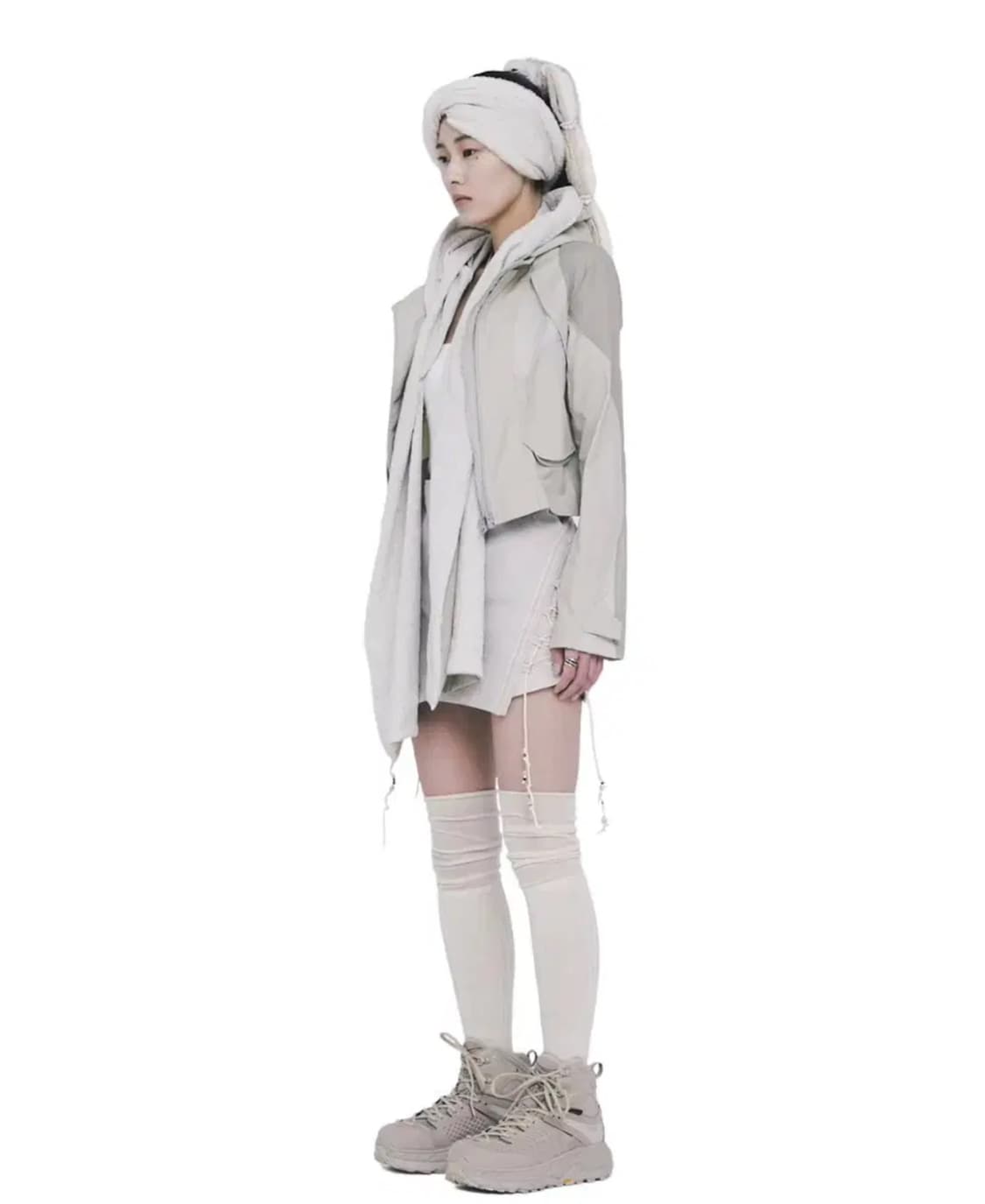 혜인서 크롭 머플러 레이어드 나일론 자켓 해 상품이미지2