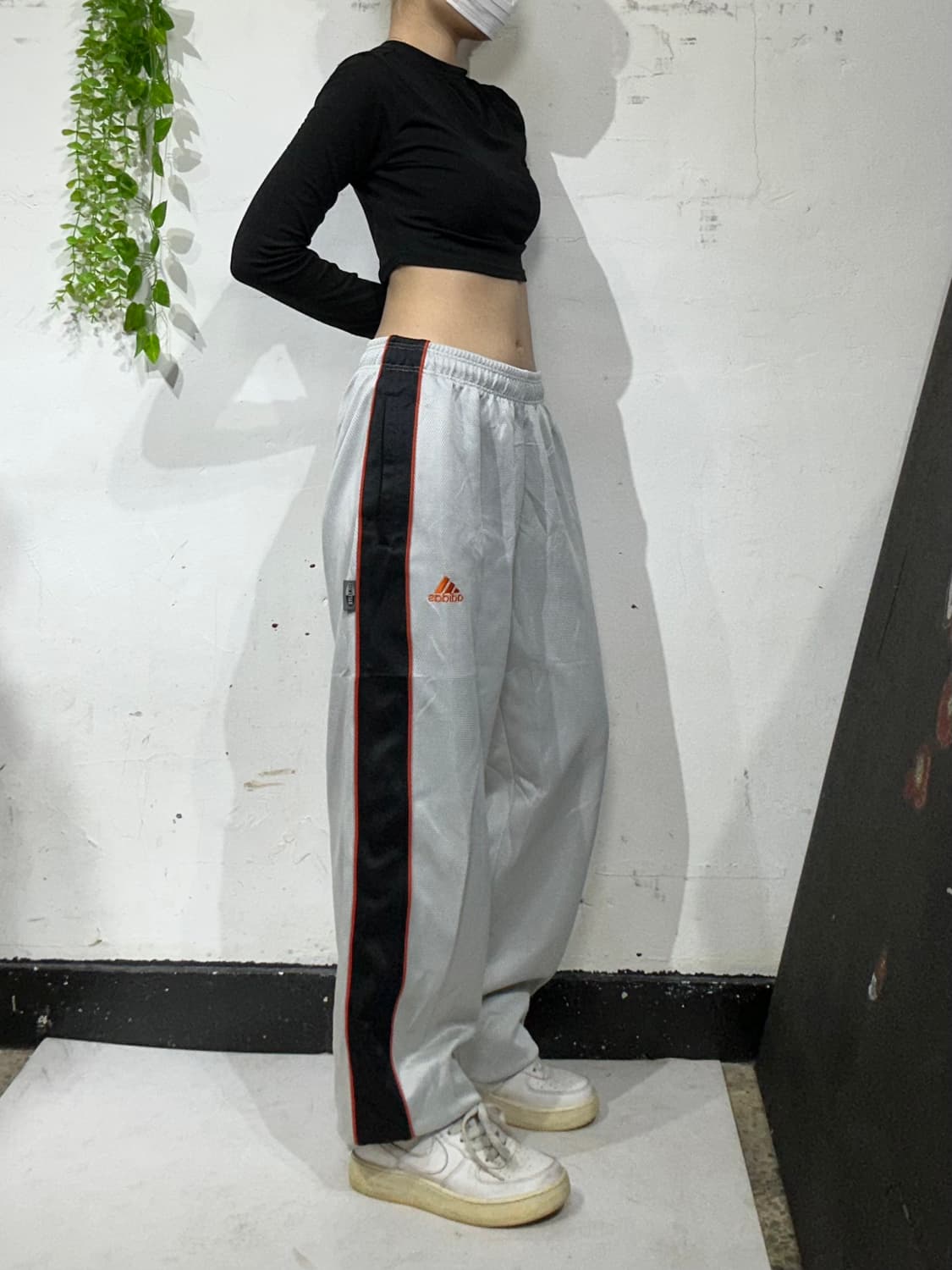 90s 아디다스 와이드 그레이 사이드 라인 추리닝 바지 트레이닝 팬츠 L 상품이미지1