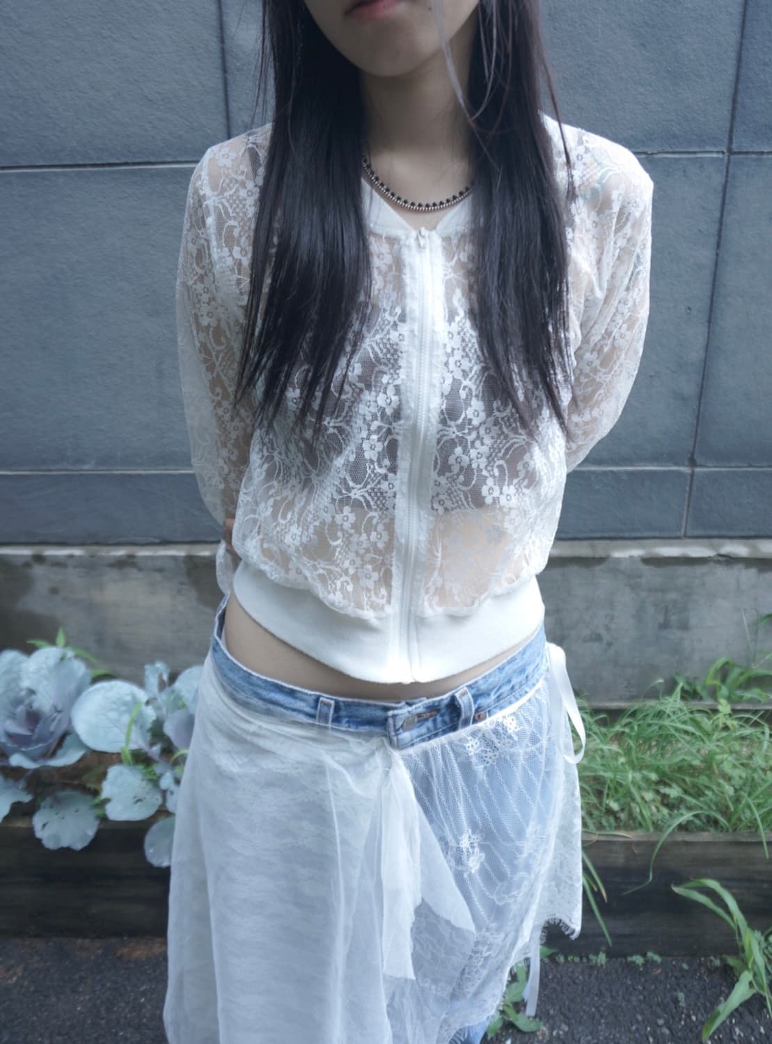 플라워 패턴 집업 상품이미지1