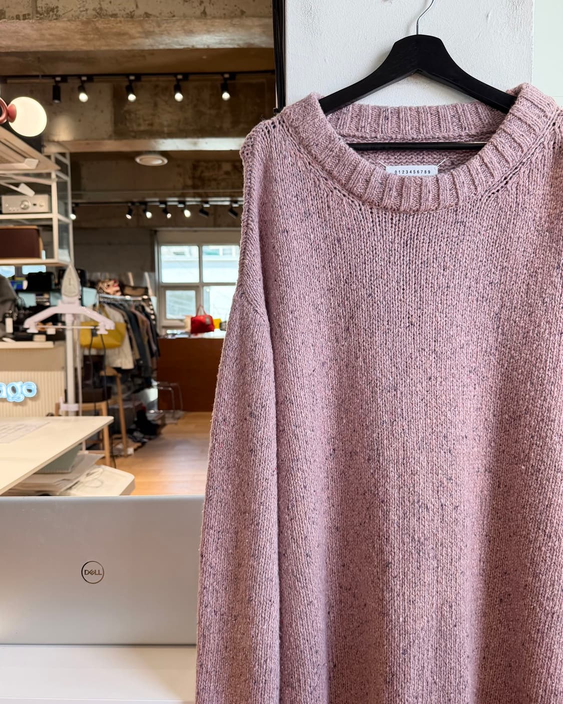 메종 마르지엘라 핑크 오버사이즈 울 니트 상품이미지3