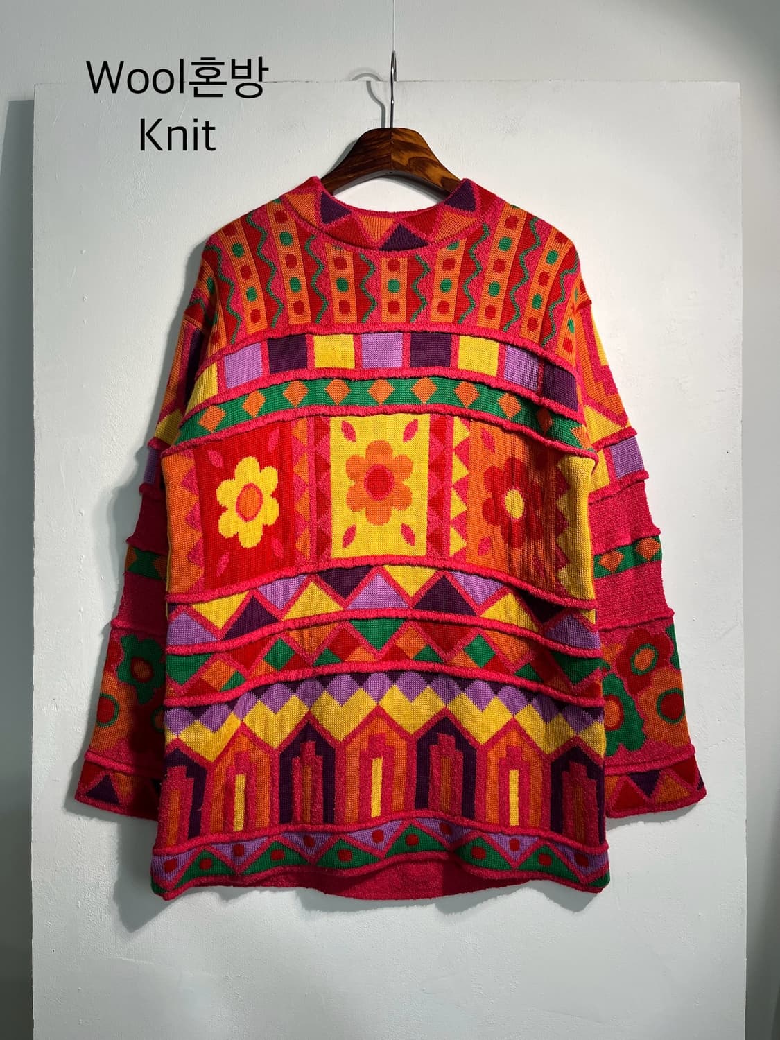 Vintage flower knit 울 혼방 상품이미지1