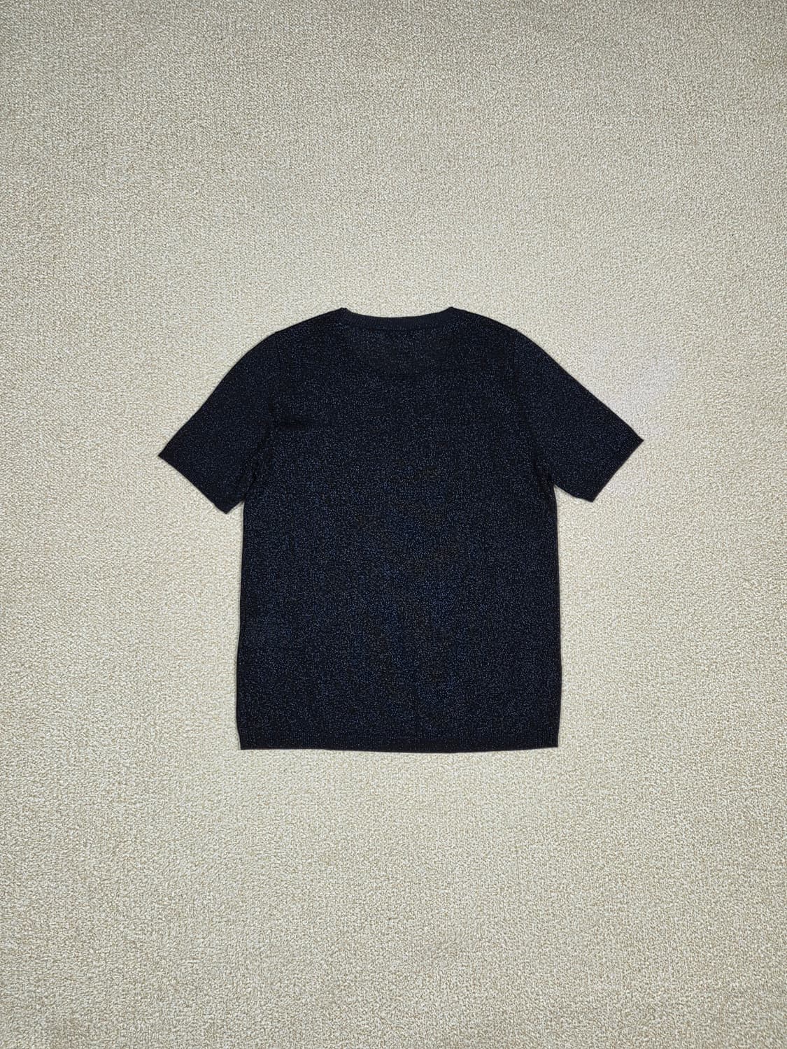 [산드로] 레드 로고 메탈릭 글리터 라운드넥 반팔 니트 | S00052 상품이미지6