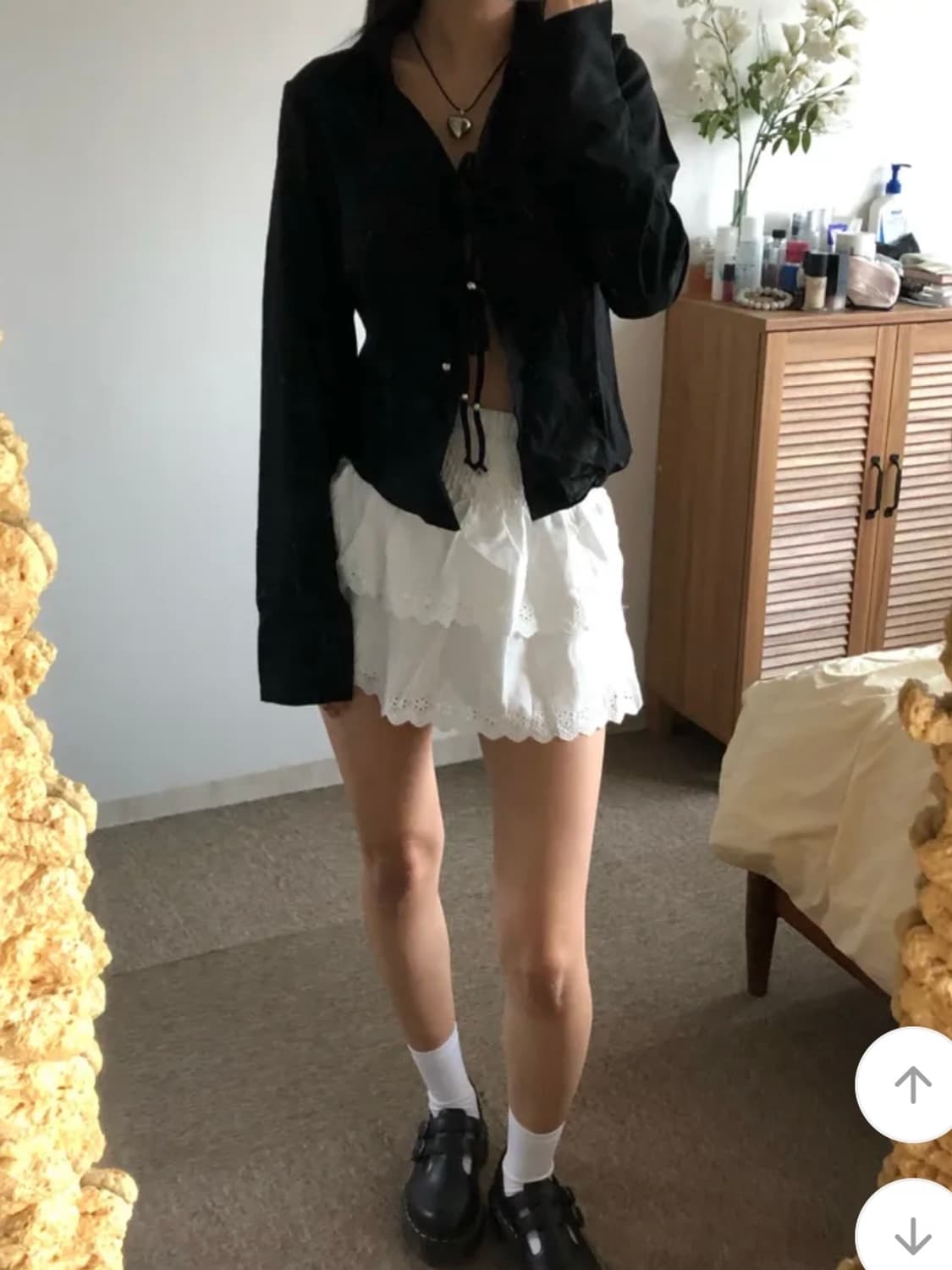 (새상품)에이블리 소프티 레이스 프릴 스커트 상품이미지3