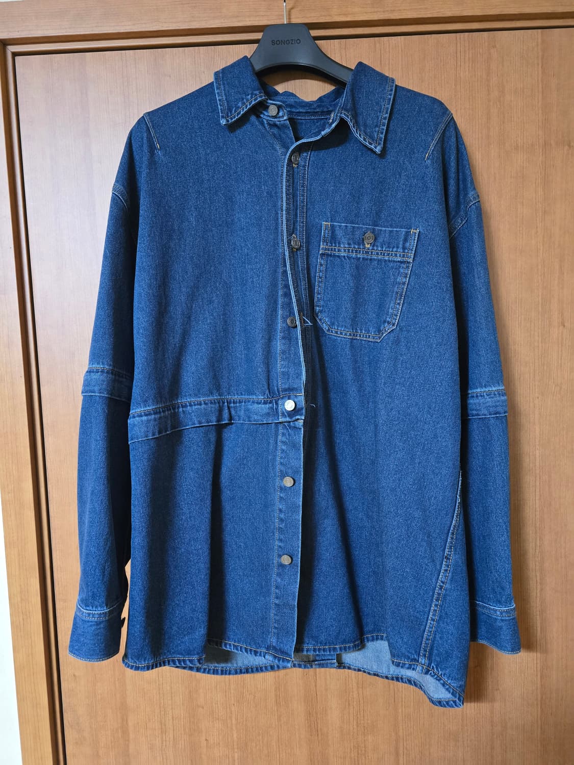 송지오 어시메트릭디터쳐블 데님자켓 상품이미지1