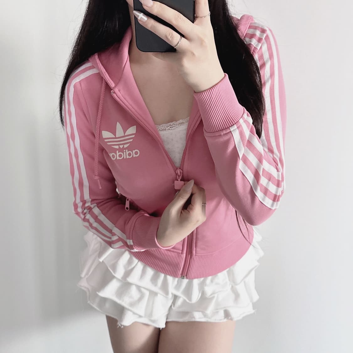 아디다스 핑크 후드 져지 후드플락 상품이미지4