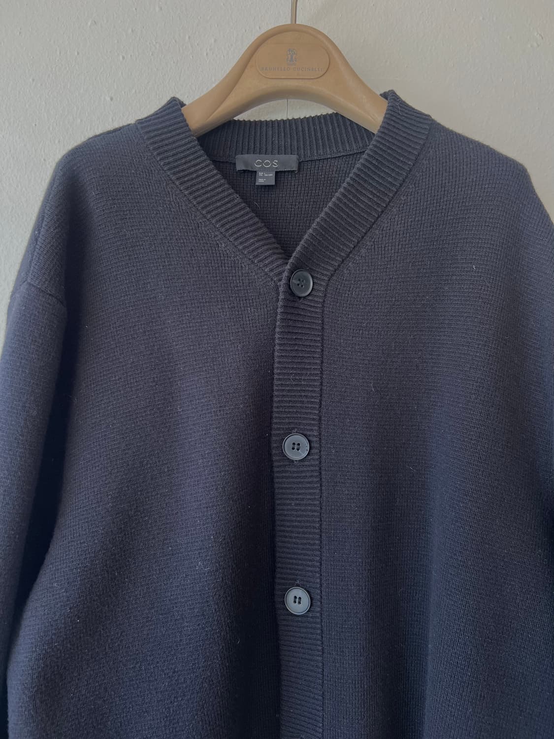 코스 COS 남성 블랙 울혼방가디건 
 상품이미지2