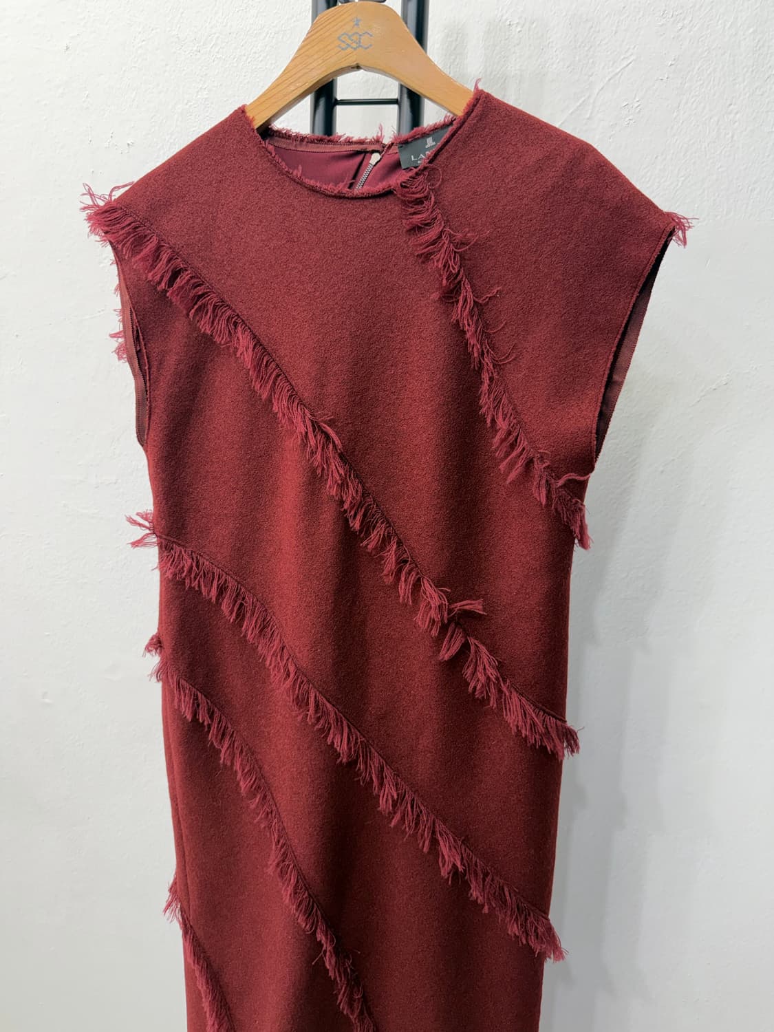 정품) 랑방 한섬 슬리브리스 플린지 원피스 82 상품이미지3