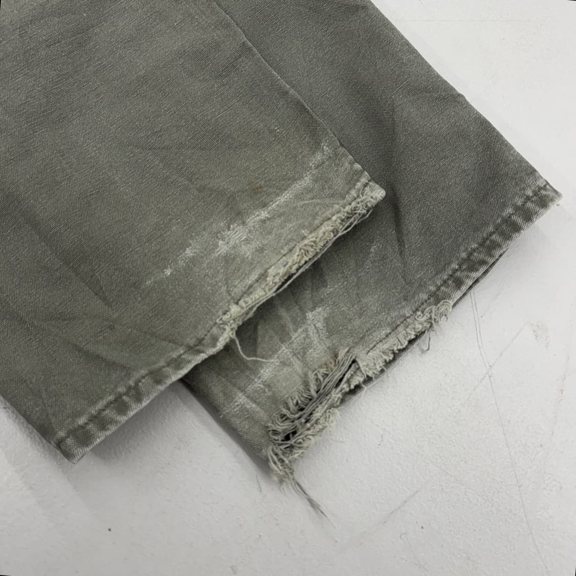 칼하트 OG 모스그린 가죽패치 카펜터 덕캔버스 와이드 워크팬츠 상품이미지8