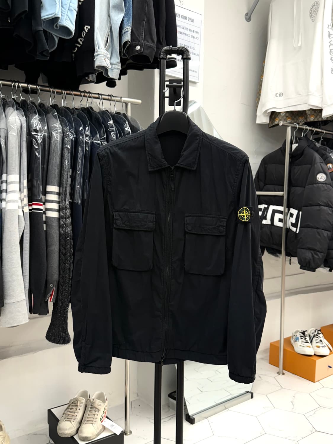 [L] 스톤아일랜드 나일론 코튼 오버셔츠 상품이미지1