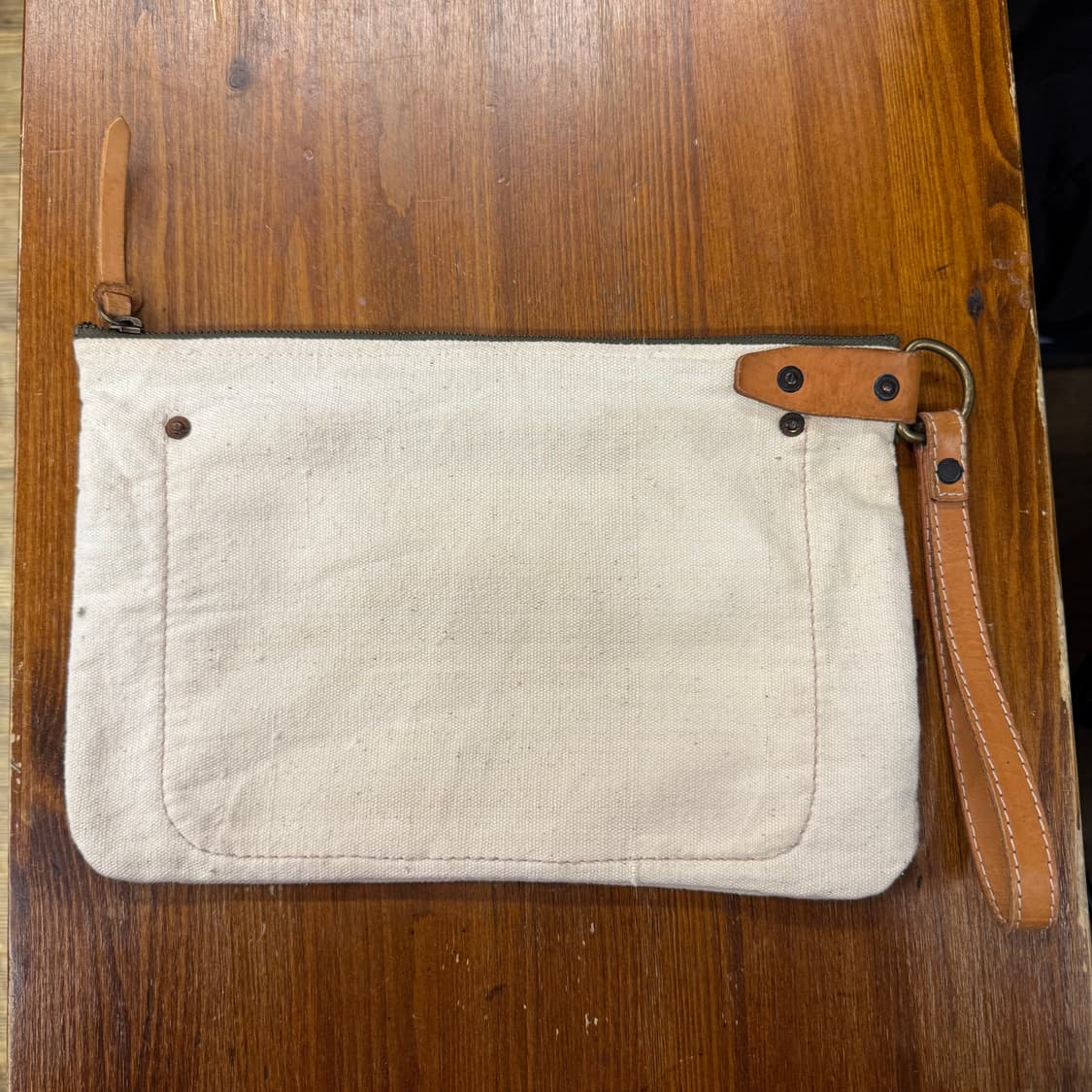 존슨 JOHNSON 캔버스 파우치 (레더 스트랩) 상품이미지4