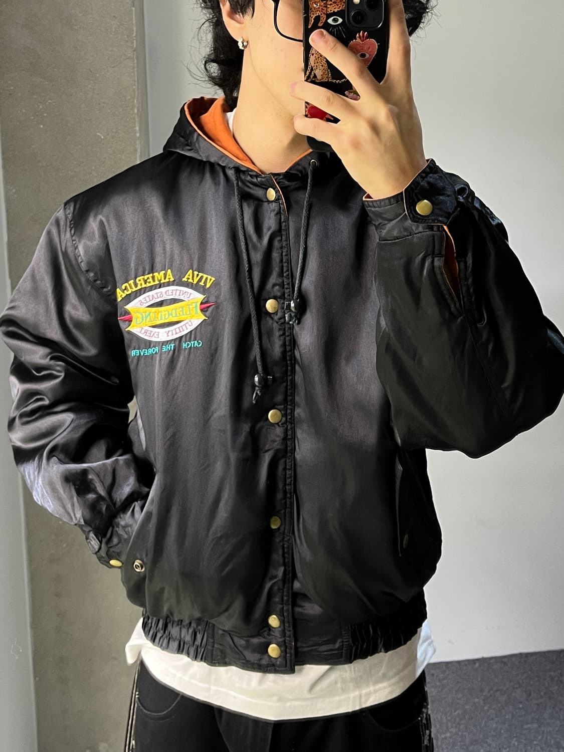 매네버 90's 리버시블 새틴 자켓 상품이미지1