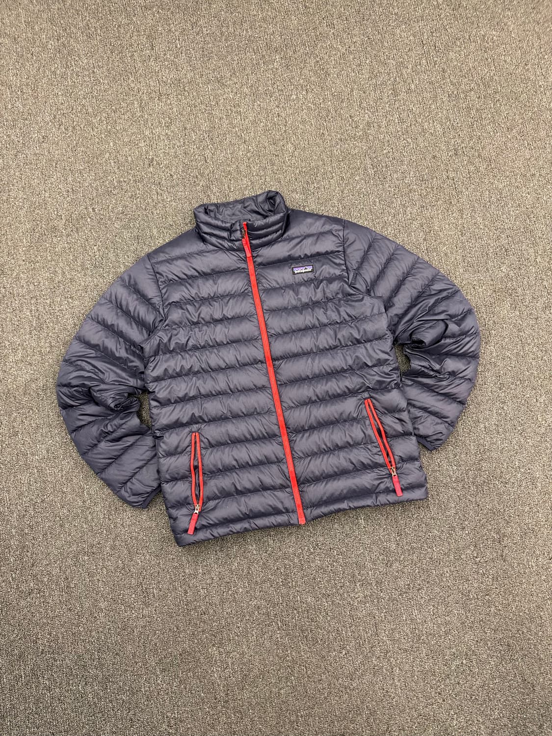 2XL)파타고니아 빈티지 네이비 레드 포인트 여성 경량패딩 상품이미지1