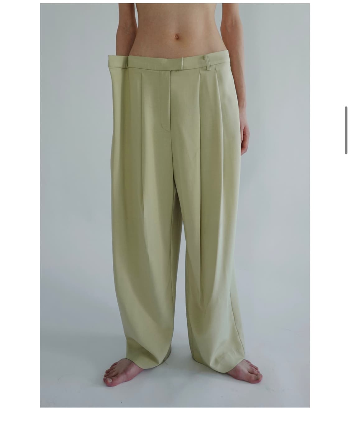에옹쓰 Unbalanced Block Trousers 머스타드 상품이미지1