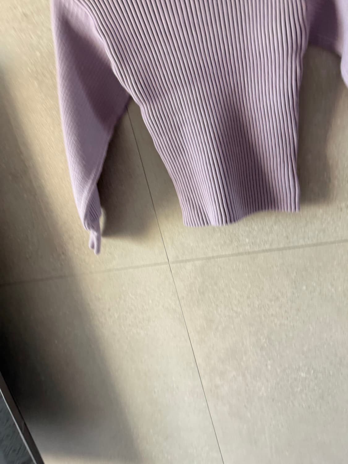 퍼플 크롭 반목 골지 니트 8부소매 티셔츠 상품이미지3