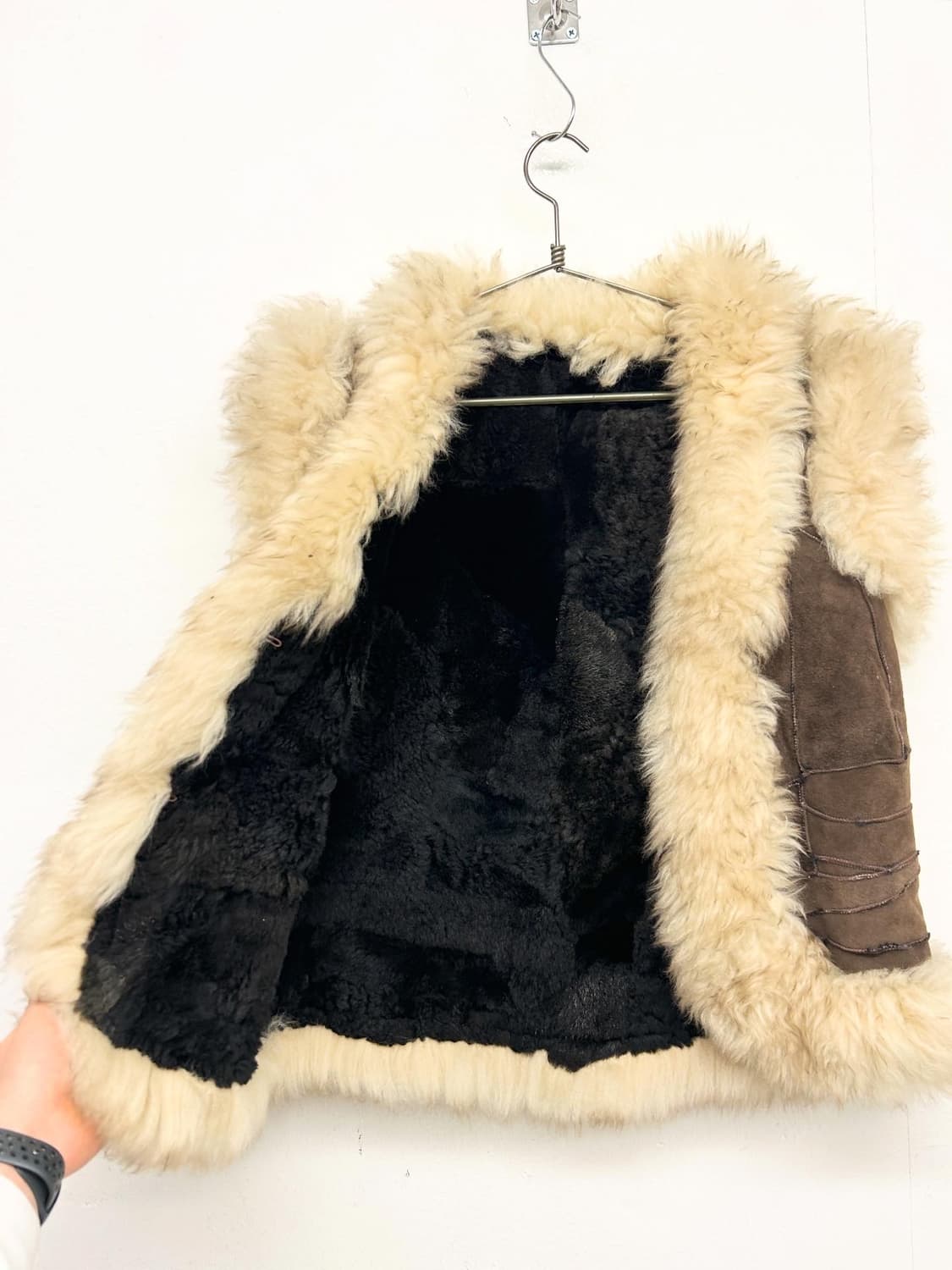 브라운 무스탕 조끼 베스트 상품이미지3