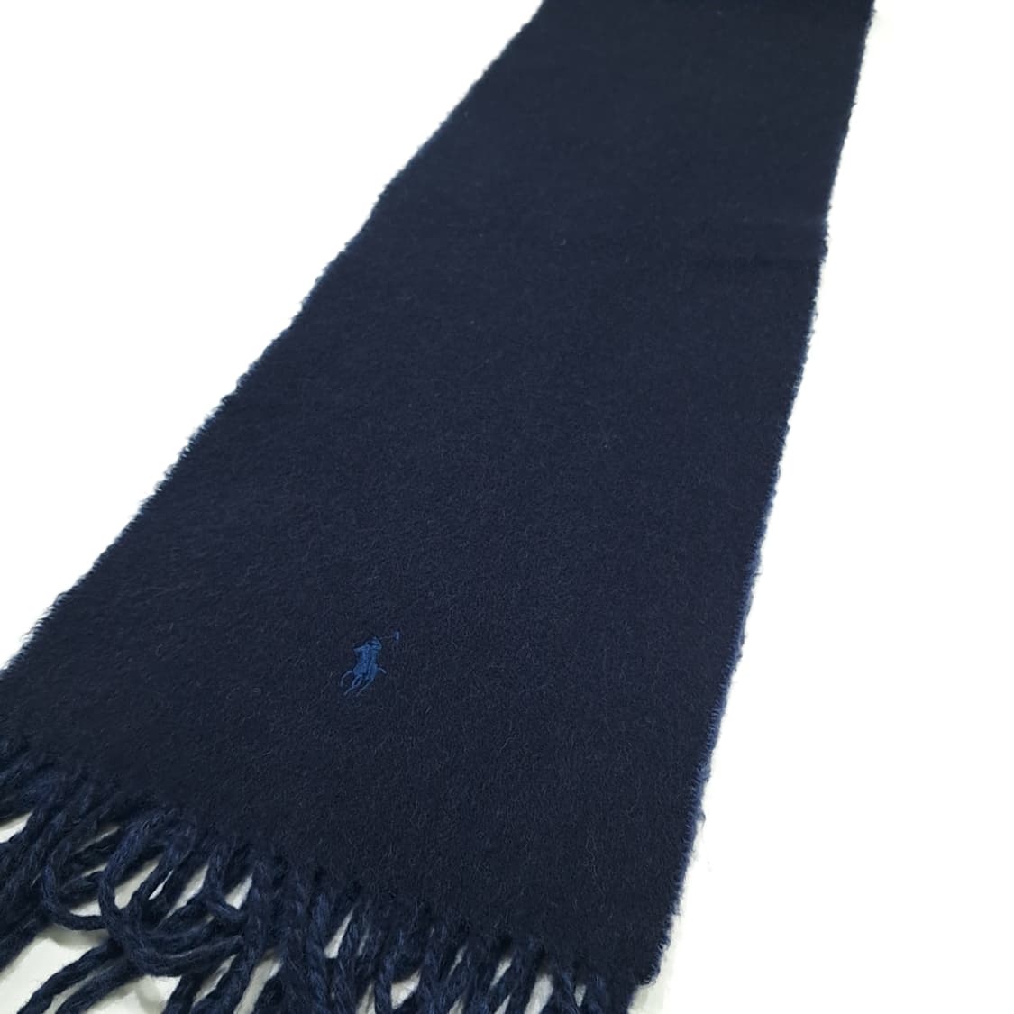 MX193 폴로 랄프로렌 다크네이비 로얄블루 램스울 양면 목도리 머플러 상품이미지2