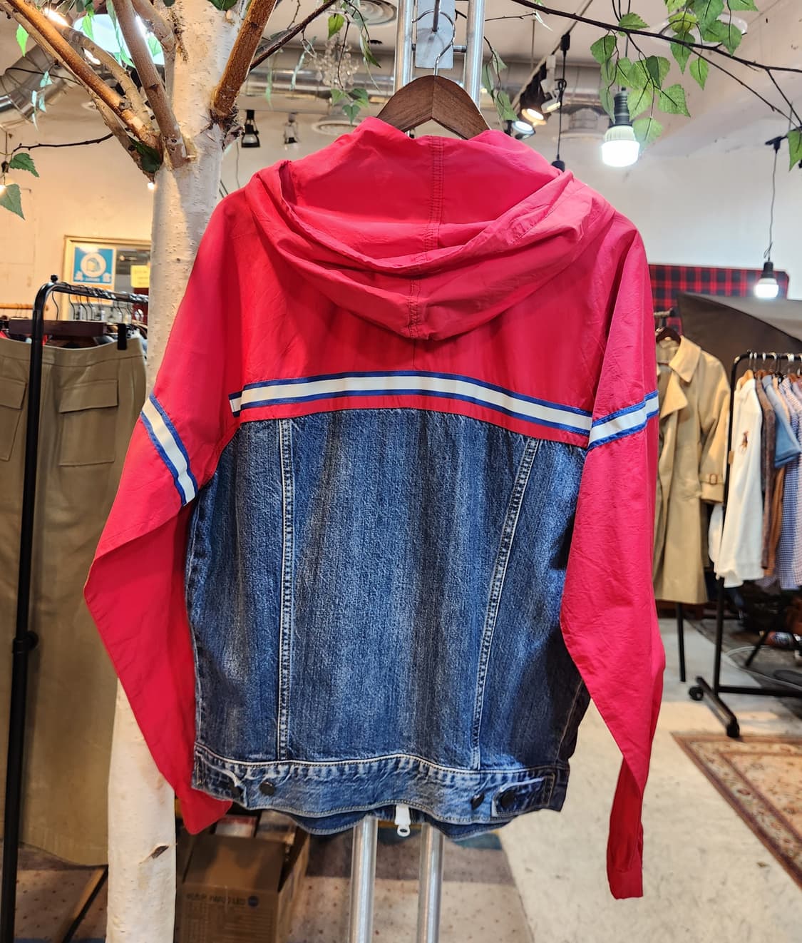 남,여 프리)LEVIS 리바이스 후드 믹스 데님 자켓 상품이미지4