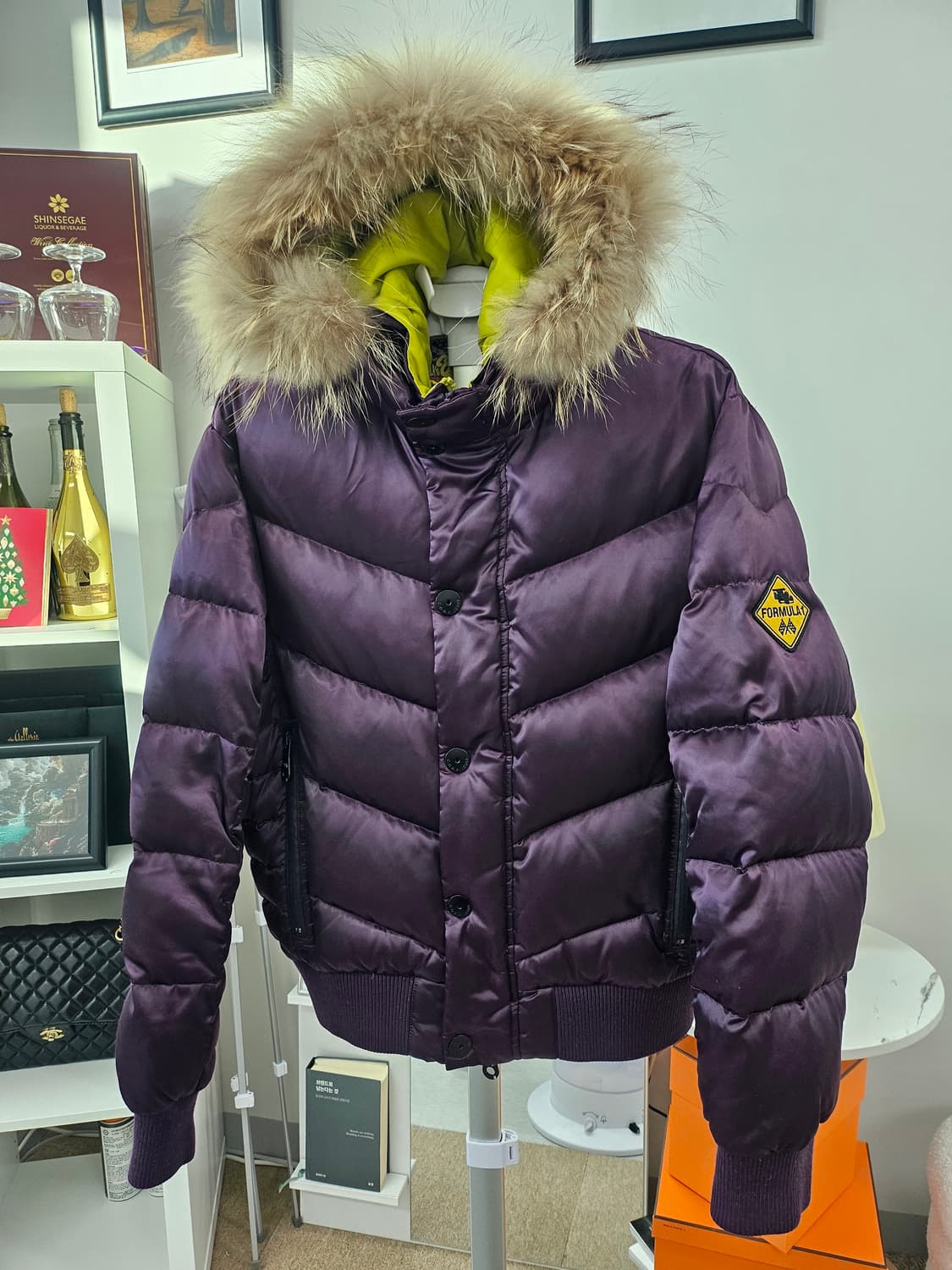 (L-105)남성 콕스 레이싱 라쿤퍼 푸퍼 오리털 숏 패딩 상품이미지1