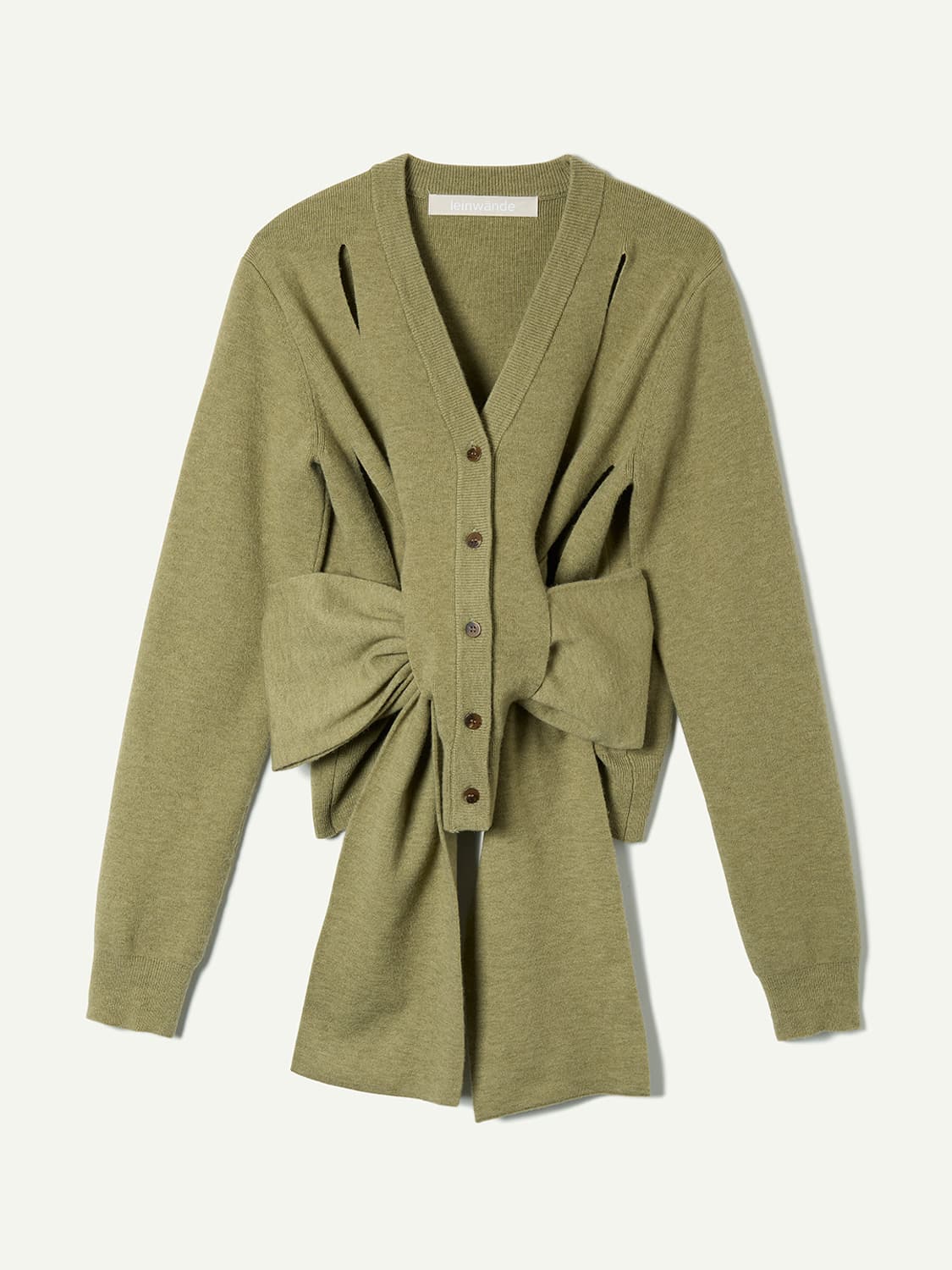 leinwande　Ribbon Tie Cardigan BK 상품이미지1