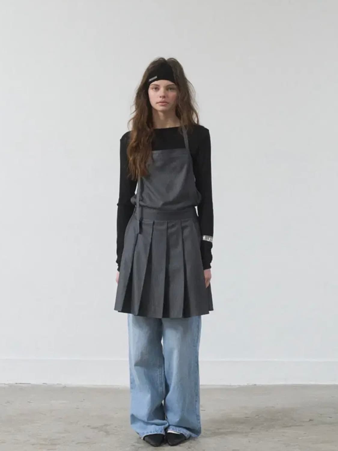 FOETO 스트라이프 플리츠 드레스 상품이미지2