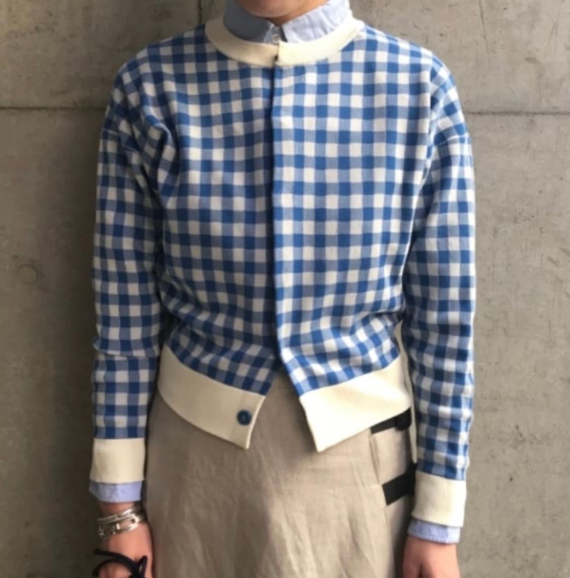 BEAMSBOY 깅엄체크 가디건 상품이미지3