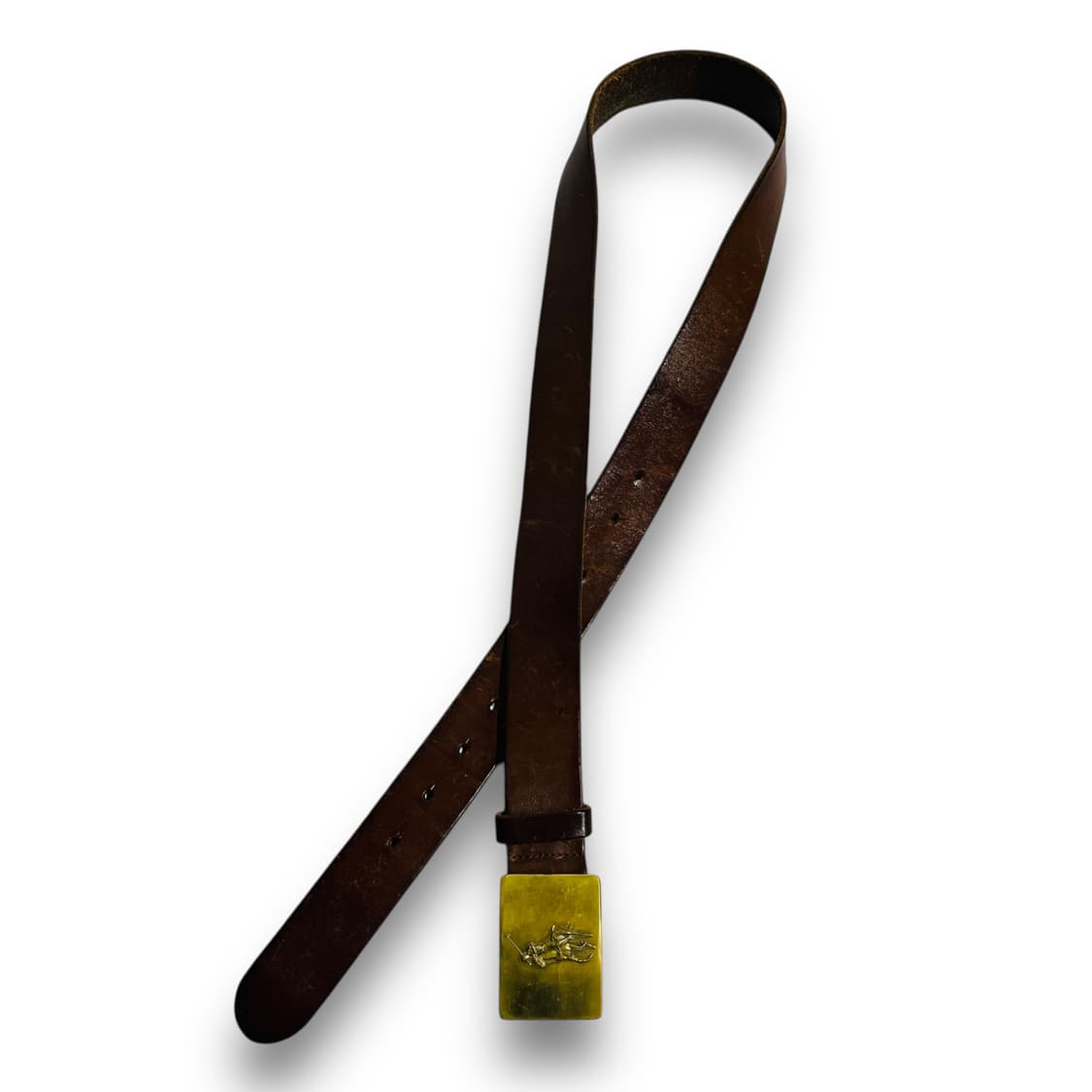 폴로 랄프로렌 동각 버클 딥 브라운 빈티지 벨트 상품이미지4