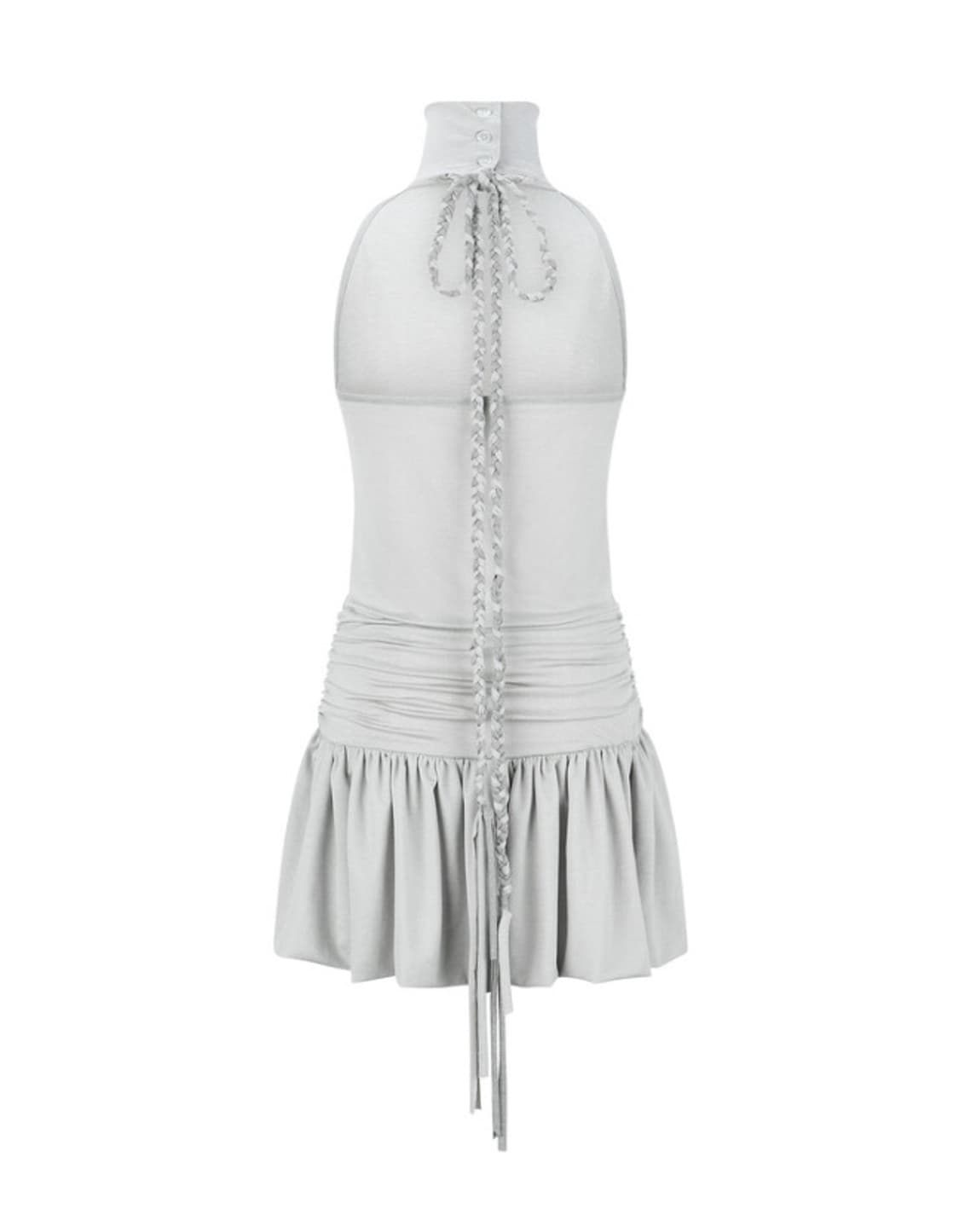 faerie halter neck jersey shirring dress 상품이미지4