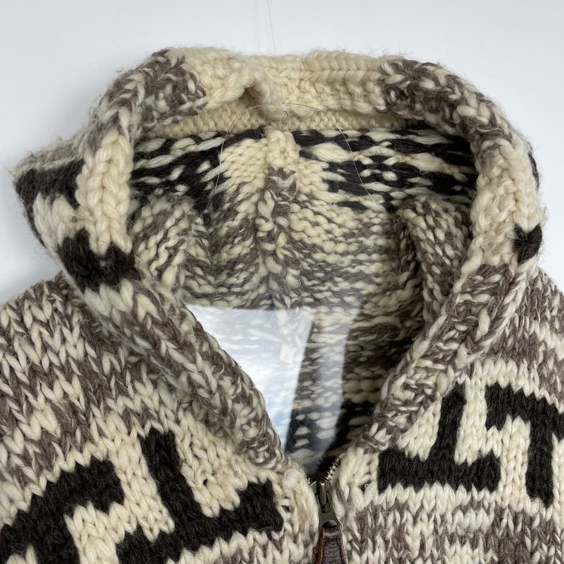 빈티지 코위찬 니트 후드 가디건 집업 상품이미지2