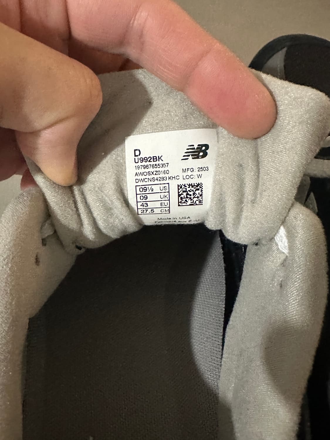 뉴발 992 코어블랙 275 상품이미지4