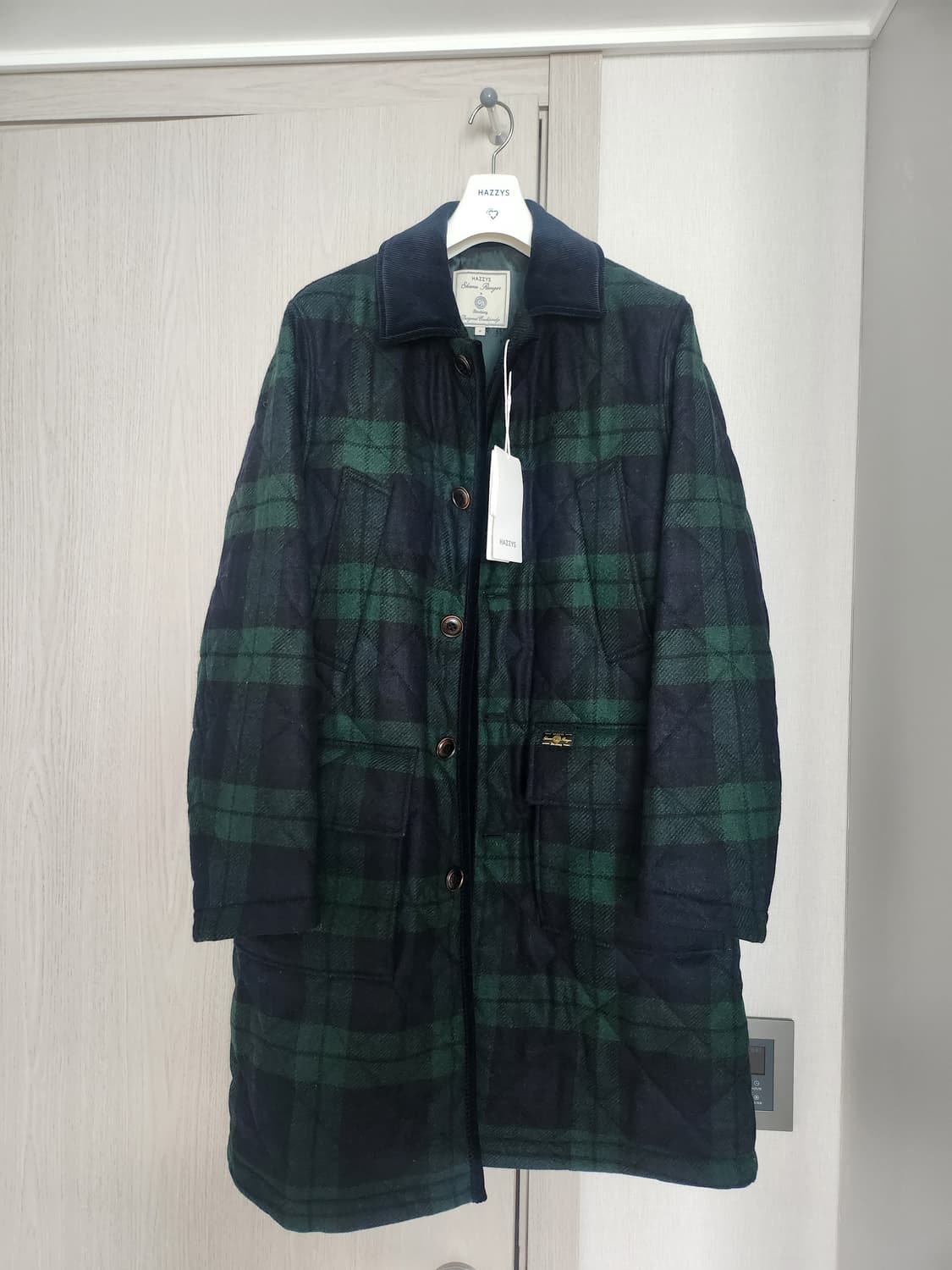 헤지스 바스통 블랙와치 문트위드 코트 M 새상품  상품이미지1