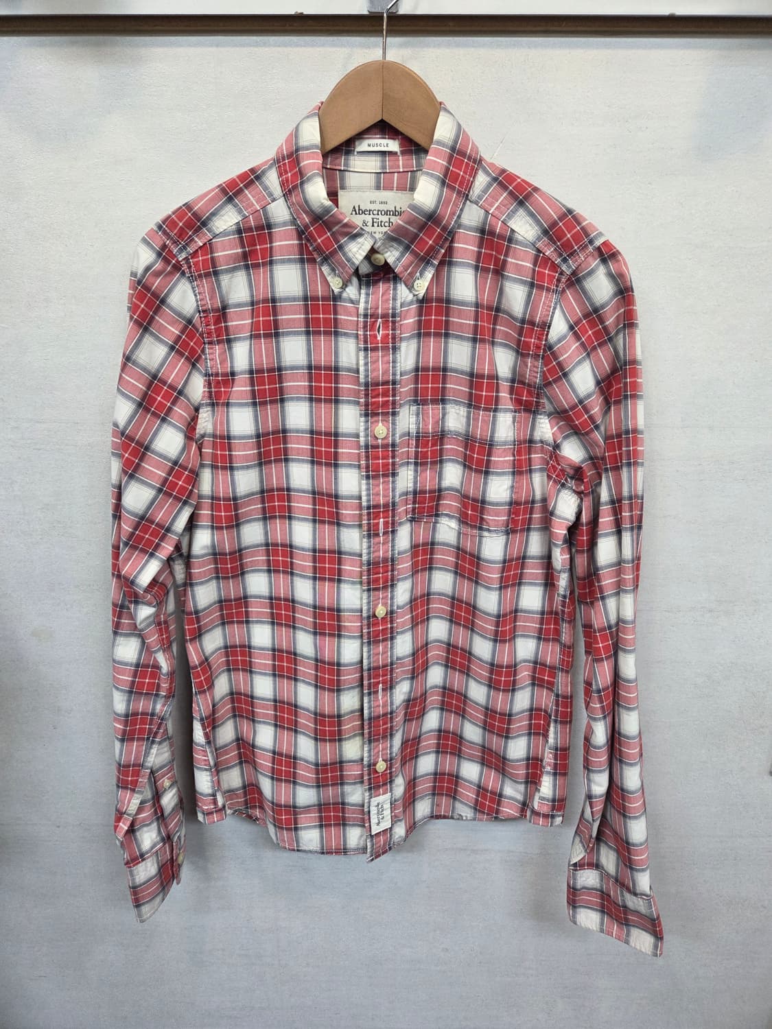 아베크롬비 빈티지 머슬 체크 셔츠긴팔 M 상품이미지1