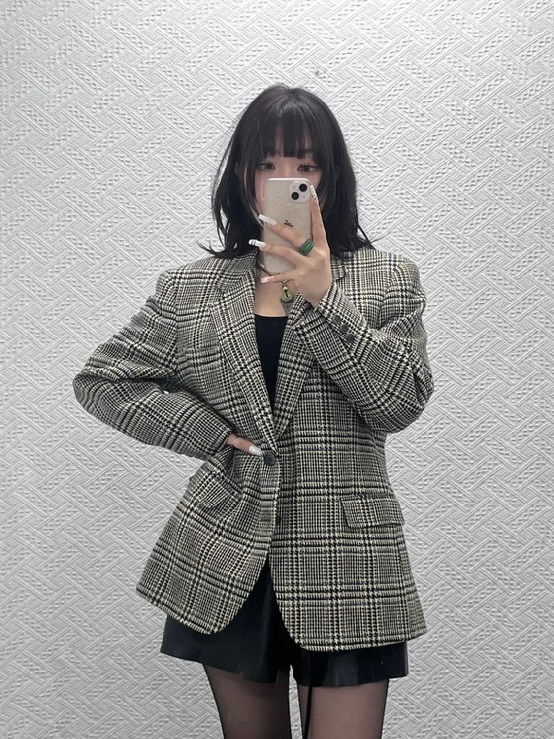 꾸레쥬 옴므 빈티지 모던 시크 하운드 체크 블레이저 자켓 3 C10795 상품이미지2