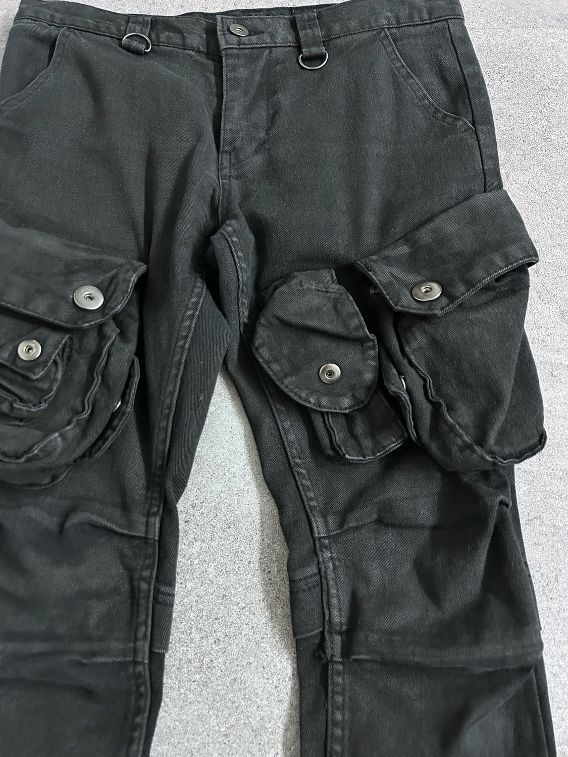 Glamour 블랙 슬림 카고 팬츠 (가스마스크) 상품이미지2