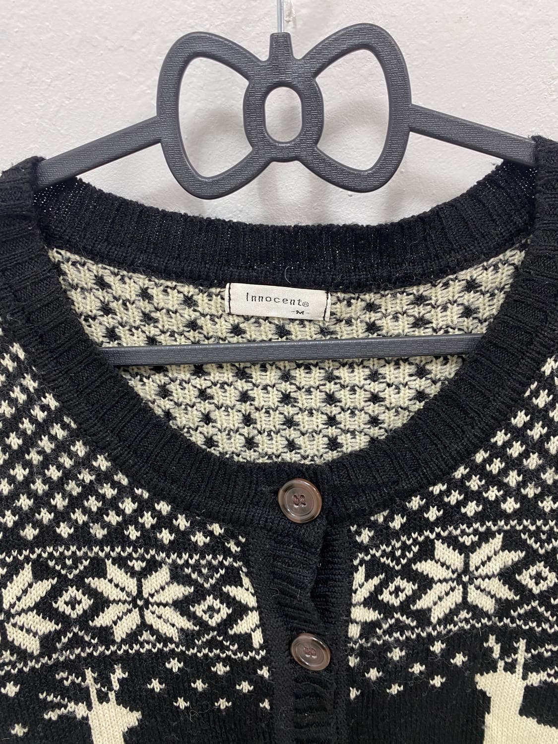 [INNOCENT] 블랙 노르딕 니트 가디건 상품이미지5