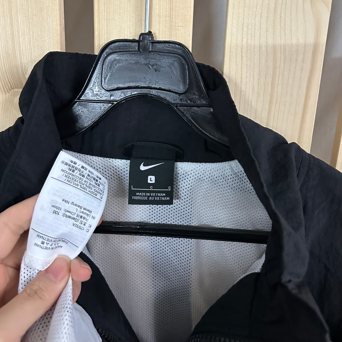 (L) 나이키 빅로고 블랙 바람막이 자켓 상품이미지5