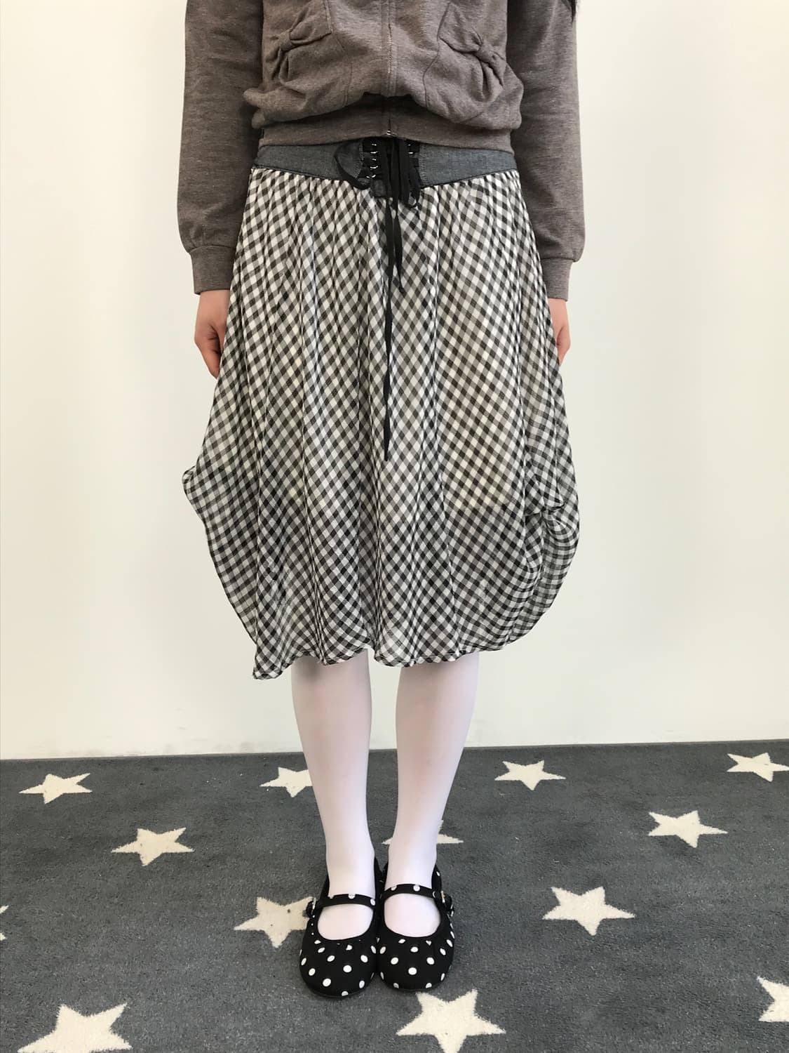 Jpn Gingham Corset Bubble Skirt 상품이미지1