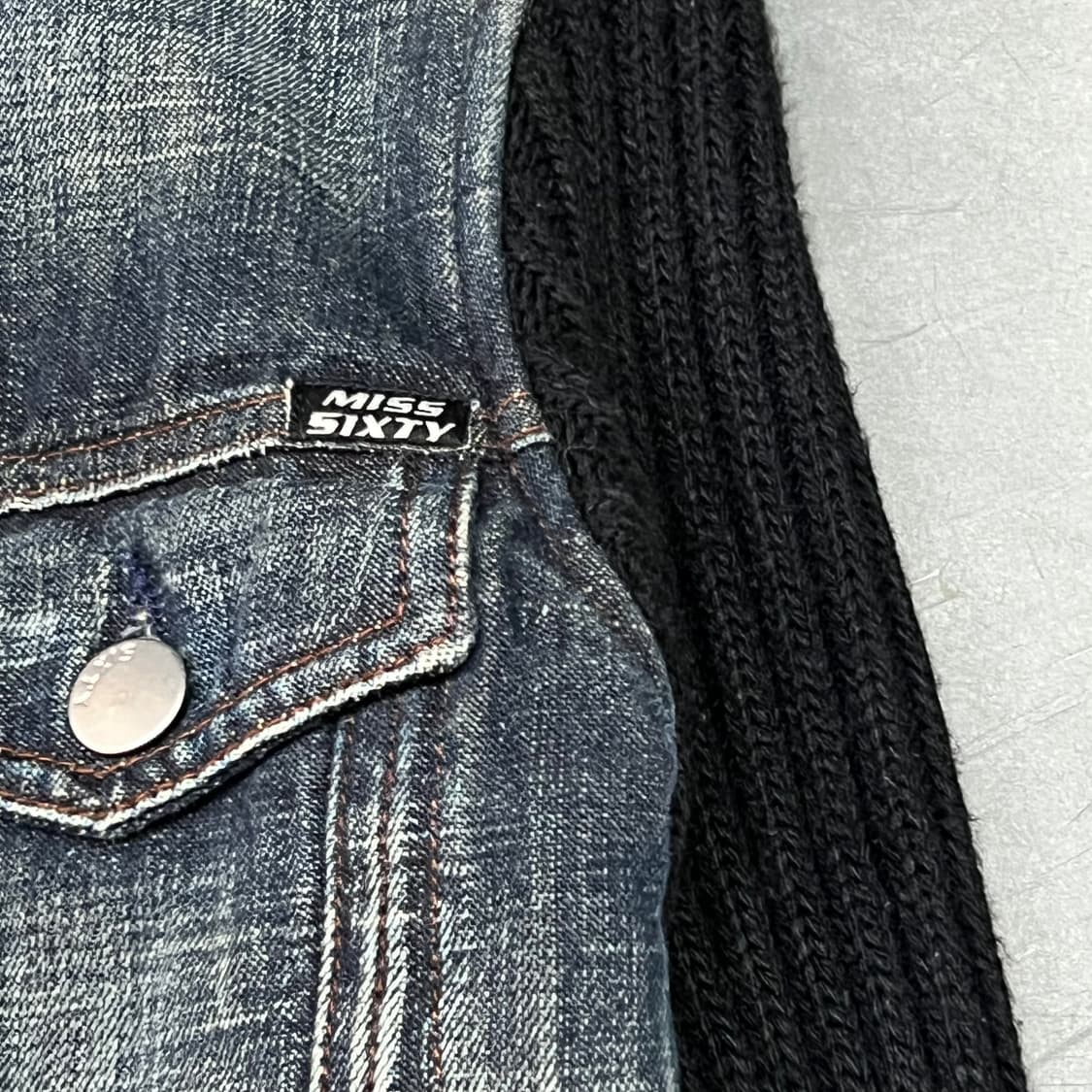  미스식스티 니트 배색 트러커 자켓 y15585 상품이미지4