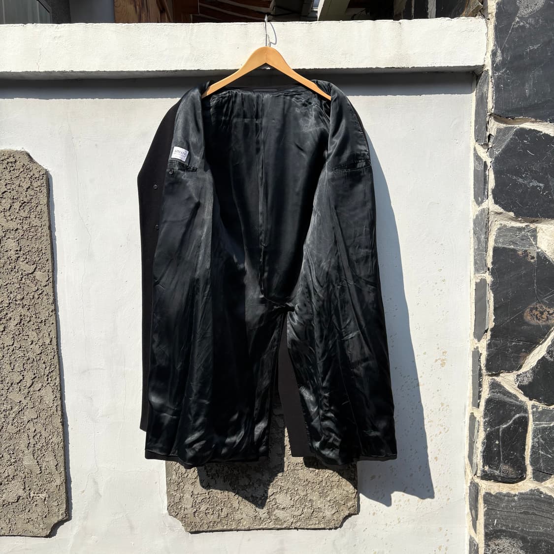 알마니 꼴레지오니 블랙 오버사이즈 울 캐시 블랜드 코트 상품이미지6